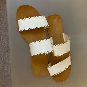 White slip on Sandals